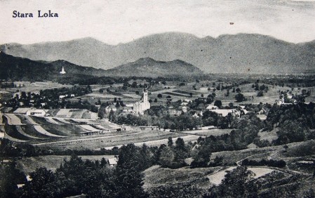 Stara Loka, razglednica, 1918–1941, hrani Loški muzej Škofja Loka.